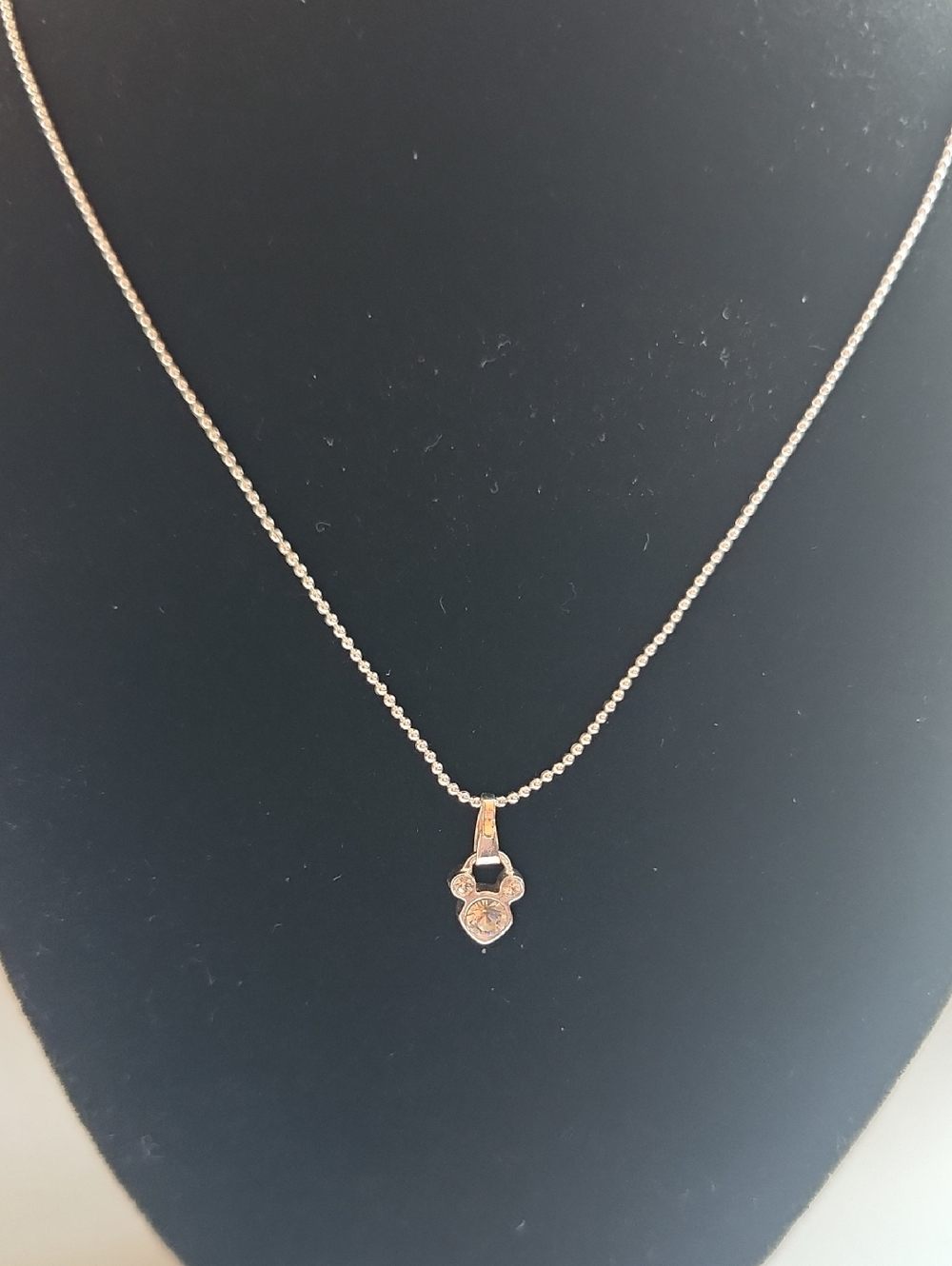 Disney Signed Silver-tone Necklace with Mickey Pendant